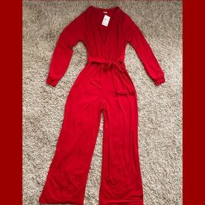 DASH V-neck red romper. Size XL